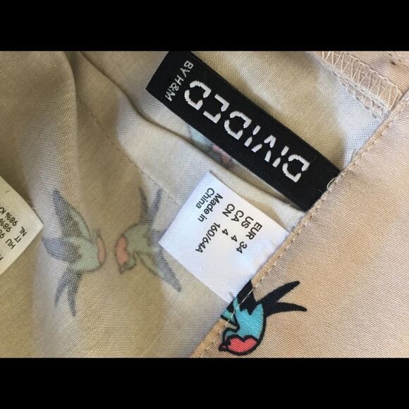 Divided Blue Bird Print Mini Skirt Size 4‎ - Picture 7 of 8